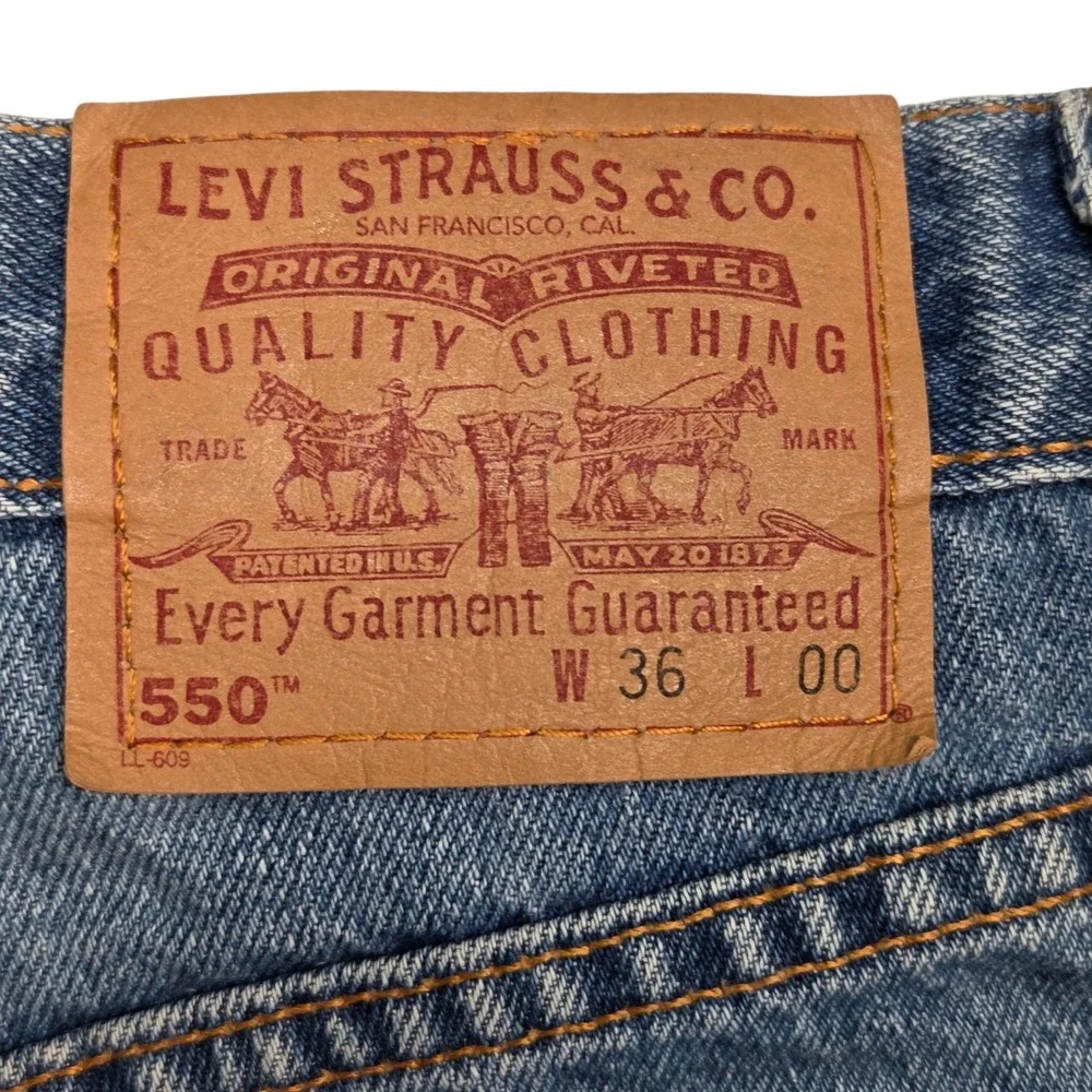 Vtg‎ Levi's 550 Made in USA Denim Relaxed Fit Shorts Mens 36 Fits 34 Y2K 2000